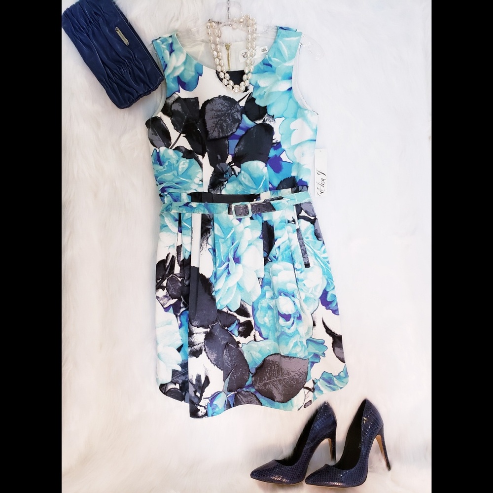 NWT Eliza J Belted Sleeveless Mini Dress